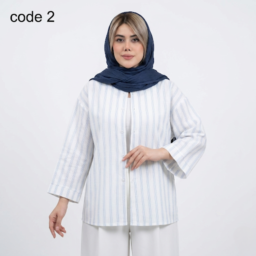 خرید شومیز راه راه لینن مدل آلما علیدسا