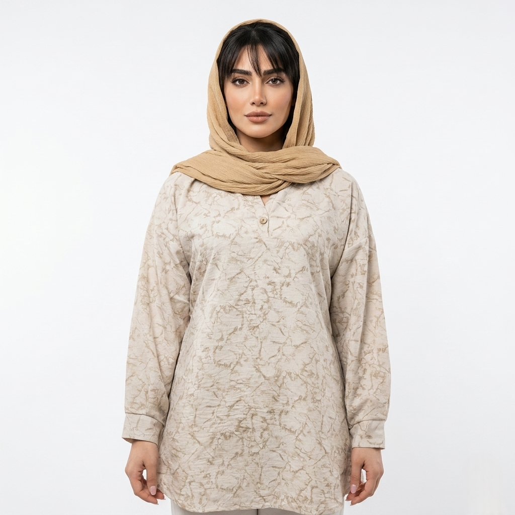 خرید شومیز دو دکمه آبرنگی مدل آدل علیدسا