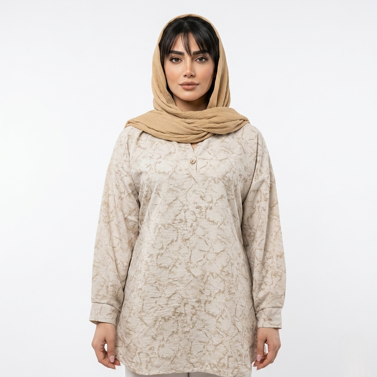 خرید شومیز دو دکمه آبرنگی مدل آدل علیدسا