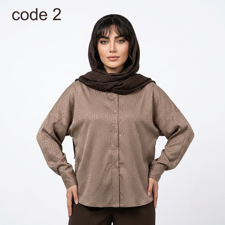 خرید شومیز ساتن سنگی مدل یارین علیدسا