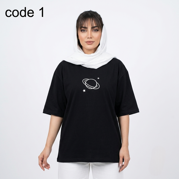 خرید تیشرت پنبه دو نخ مدل کهکشان علیدسا