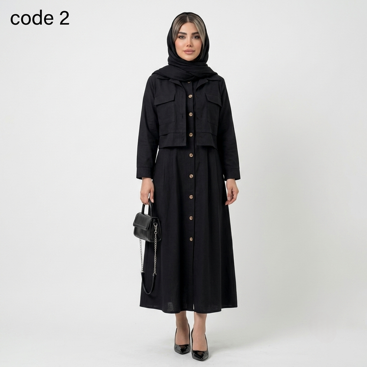 خرید کت و سارافون لینن مدل محنا علیدسا