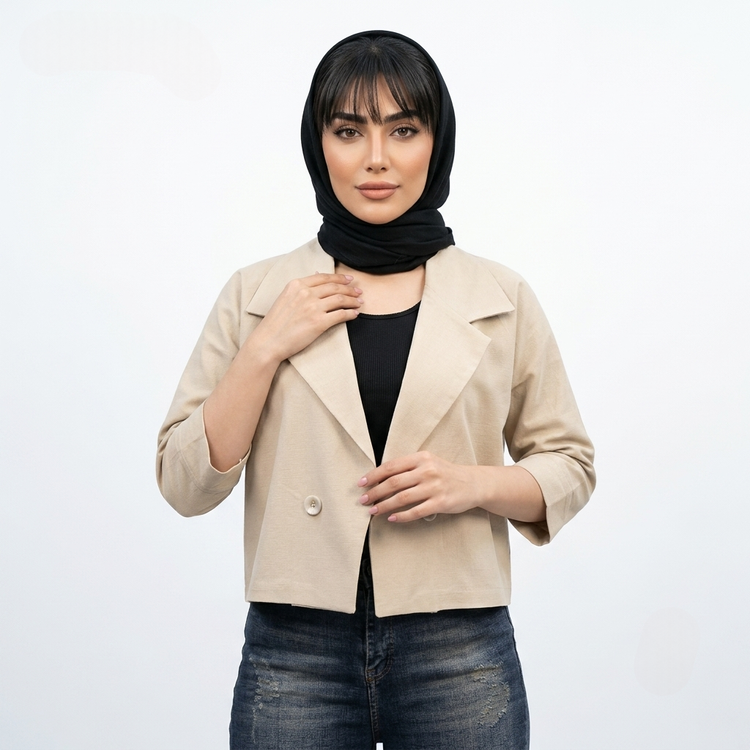 خرید کت لینن تک دکمه مدل آمون علیدسا