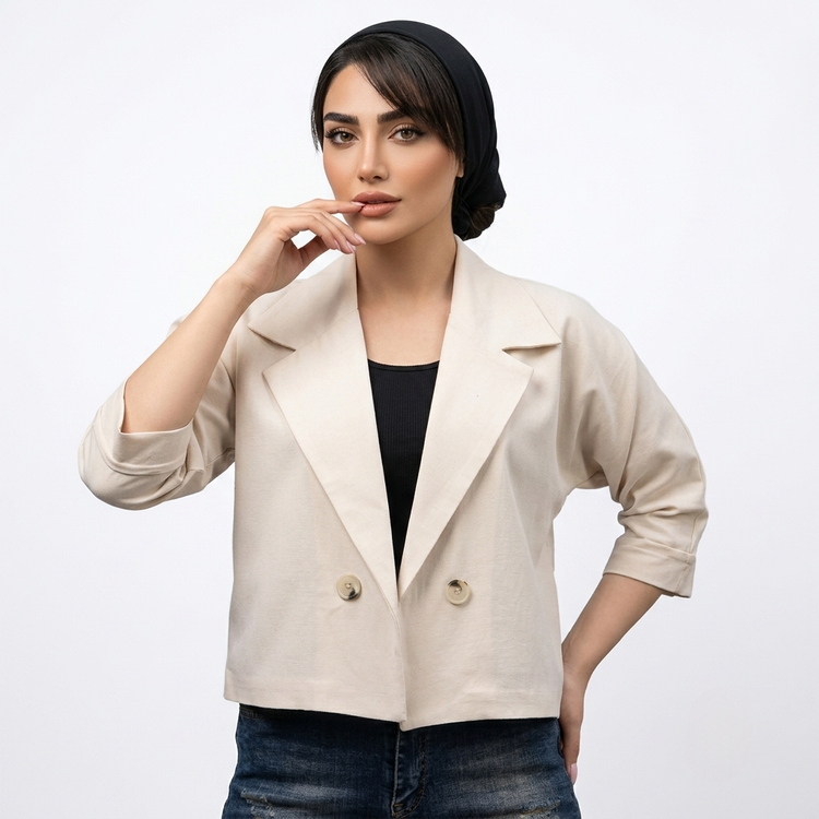 خرید کت لینن تک دکمه مدل آمون علیدسا
