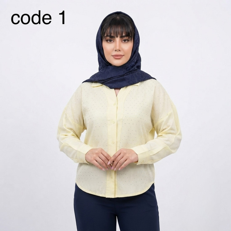 شومیز سیلک نگیندار مدل گوهردخت علیدسا با طراحی شیک و جنس پری سیلک