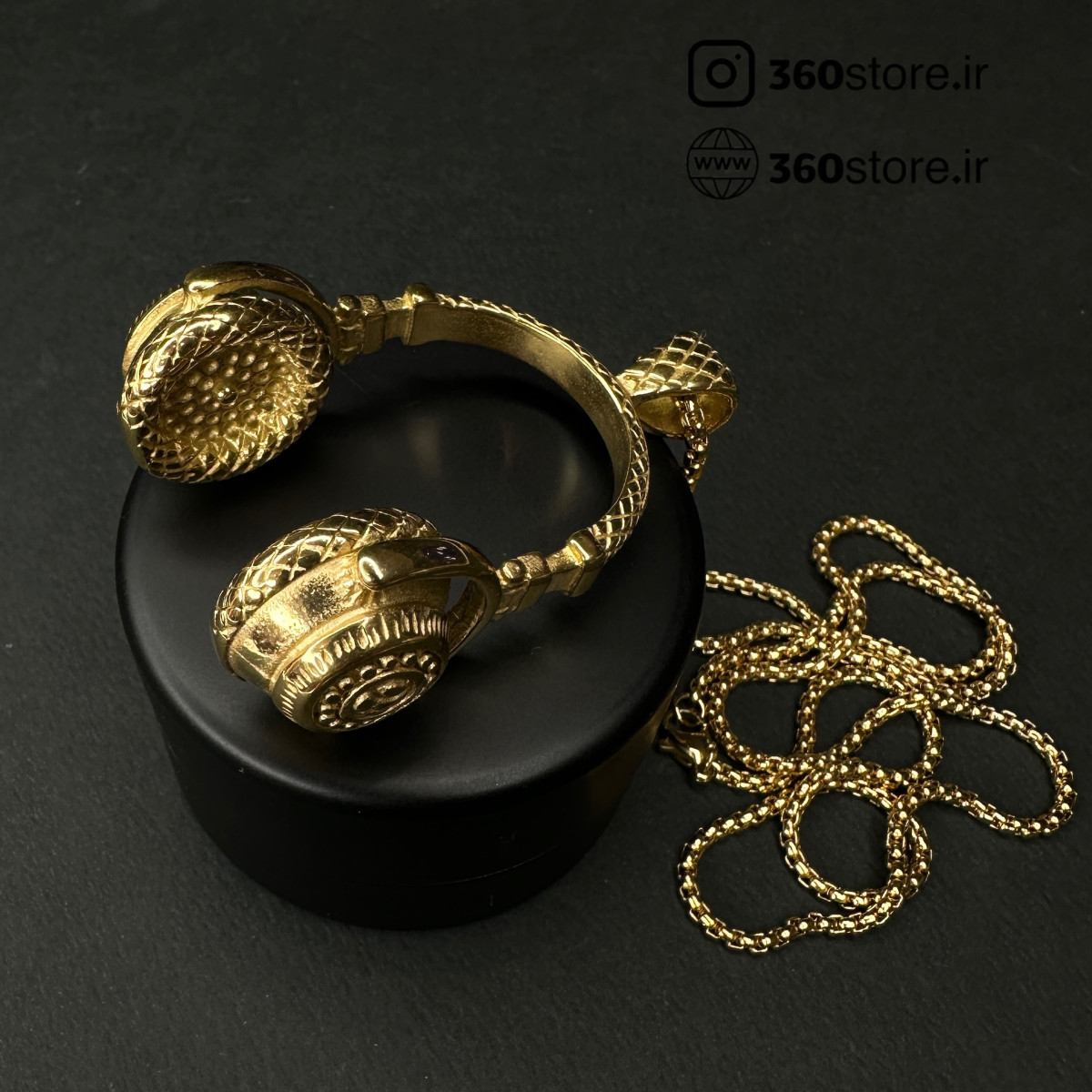تصویر گردنبند طرح استیل طلایی علیدسا با طراحی شیک و کیفیت عالی مناسب برای هدیه